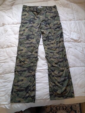 Old Navy Low Waist Camo Cargo Utility Pants Womens Size 8 Y2K Cotton Green